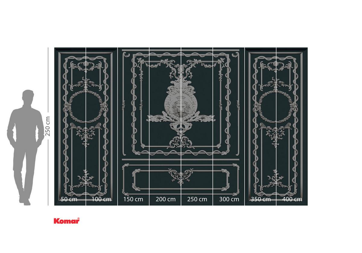 Vliestapete Classy Castle - Weiß/Grün, Basics (400/250cm) - Komar