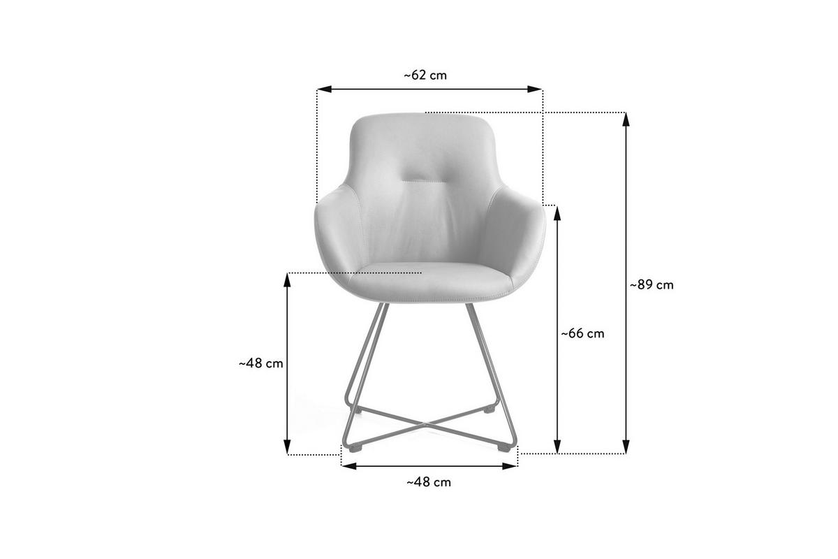 STOLIČKA S PODRÚČKAMI CROSS-CHA - čierna/svetlosivá, Basics, kov/textil (62/89/61cm) - Celina Home