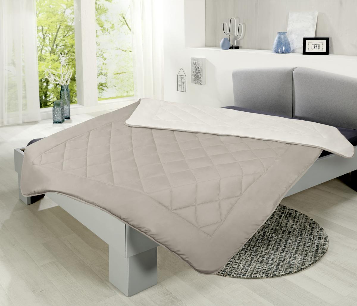 Steppdecke Annika Leicht 140x200 Cm - Silberfarben/Weiß, MODERN, Textil (140/200cm) - Luca Bessoni