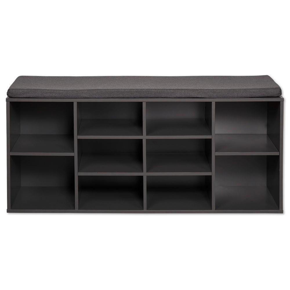 Schuhschrank Grau Holz Mit Sitzkissen B: 103,5 cm - Grau, Basics, Holzwerkstoff (103,5/48/29,5cm) - Kesper