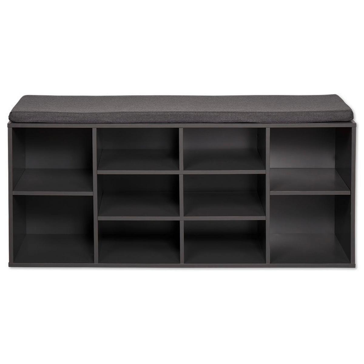 Schuhschrank Grau Holz Mit Sitzkissen B: 103,5 Cm - Grau, Basics, Holzwerkstoff (103,5/48/29,5cm) - Kesper