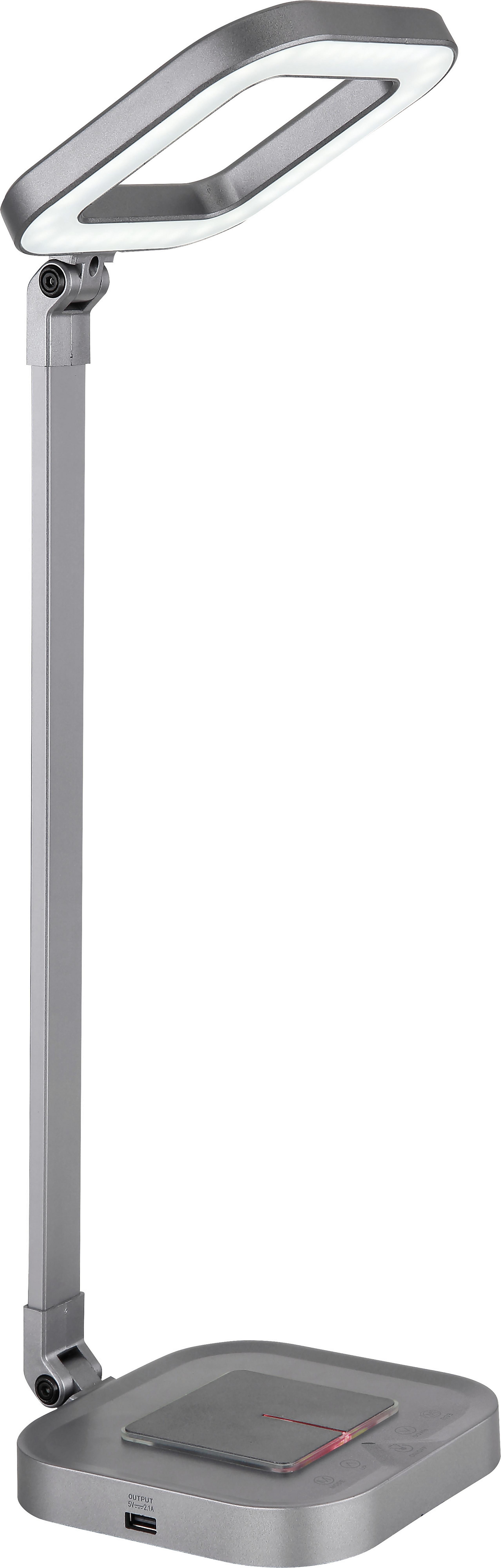 Led Lampa Na Písací Stôl Keiko, V: 58cm - sivá/biela, Romantický / Vidiecky, kov/plast (14,5/14,5/58cm) - Modern Living