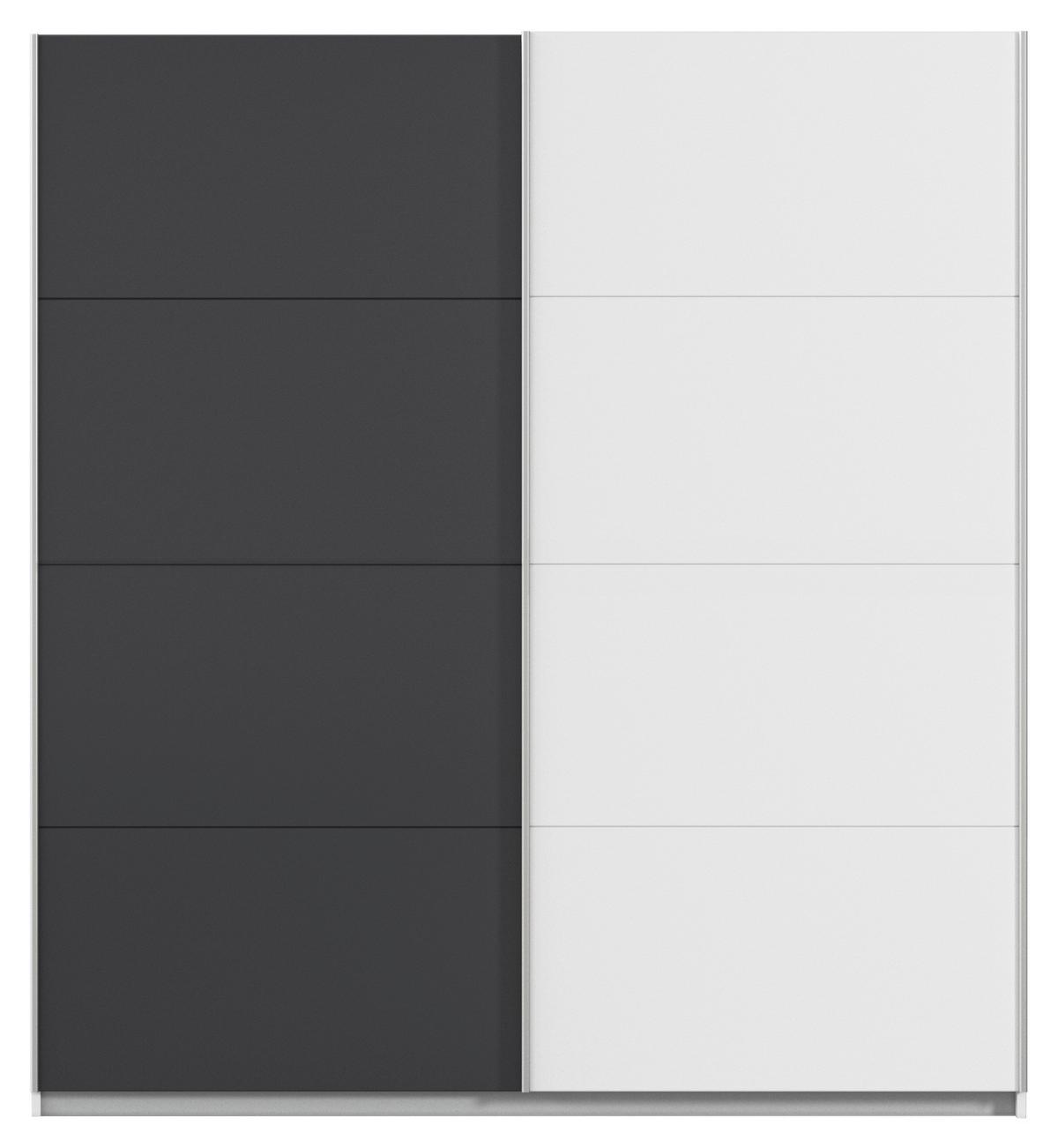 Schwebetürenschrank Subito - Graphitfarben/Weiß, MODERN, Holzwerkstoff (181/197/61cm) - Rauch Möbel