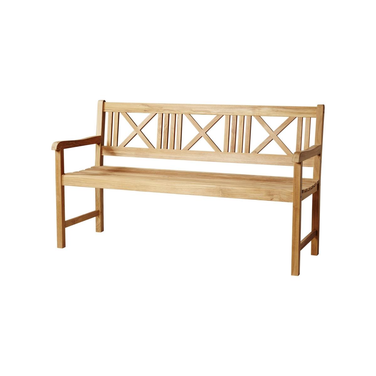 Gartenbank Holz Rosenborg 3-Sitzer - Naturfarben/Teakfarben, Natur, Holz (58/89/150cm) - Gardenson