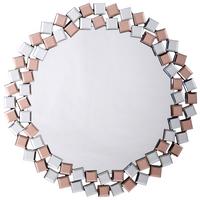 Wandspiegel Mosaic Rund 80 Cm Rahmen Rose/silber - Silberfarben/Roségold, Basics, Glas/Holzwerkstoff (80/80/1,6cm) - Kayoom