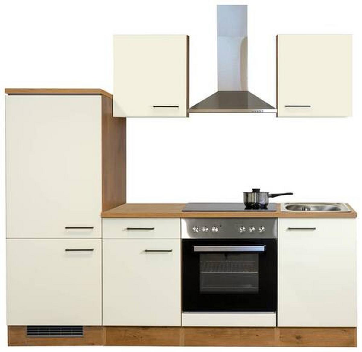 Küchenblock Avila Eiche/Magnolie B: 220 cm - Eichefarben/Magnolie, MODERN, Holzwerkstoff (220cm) - FlexWell