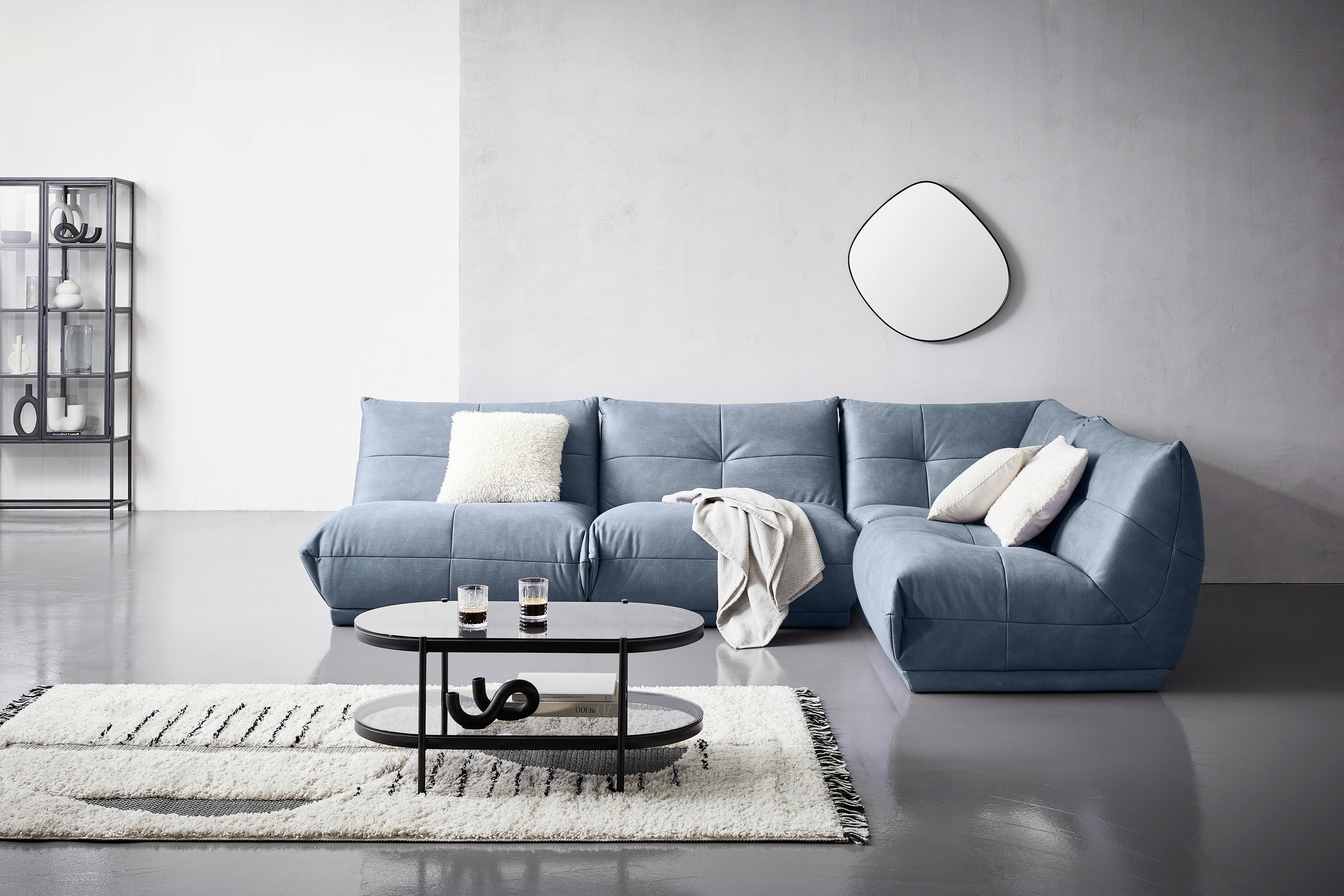 Ecksofa Giselle Blaugrau - Blaugrau, Trend, Textil (315/210cm) - Livetastic