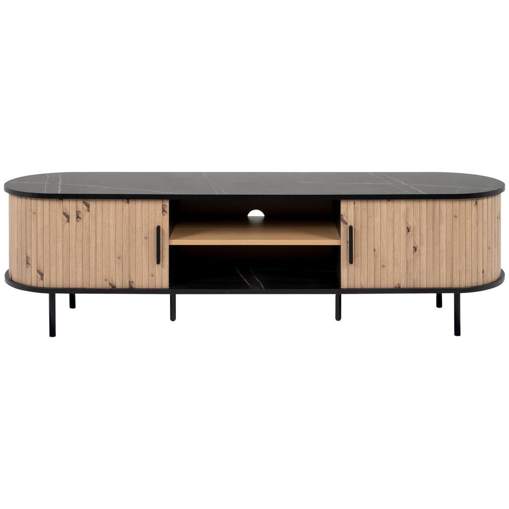 TV-Element Kajsa B:160 cm Schwarz/Eiche Dekor