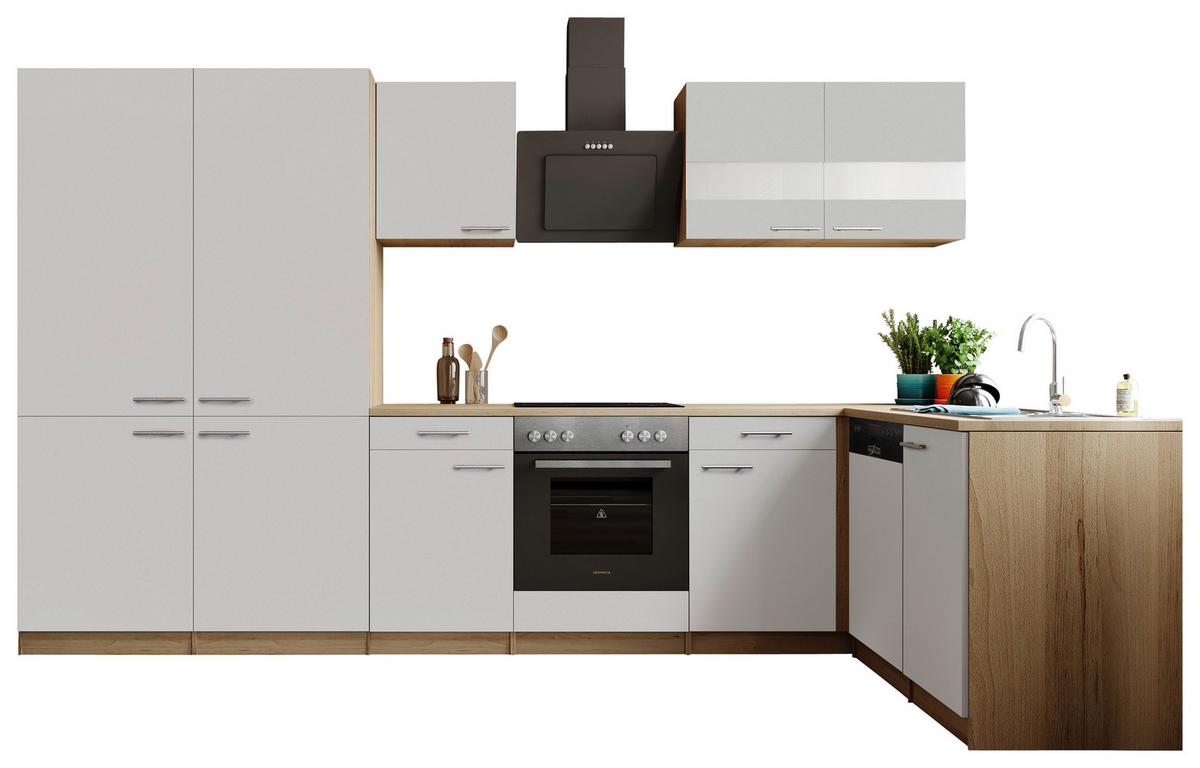 ECKKÜCHE Merle, Weiß S: 340x172 cm - Eichefarben/Weiß, Trend, Holzwerkstoff (340/172cm) - Respekta