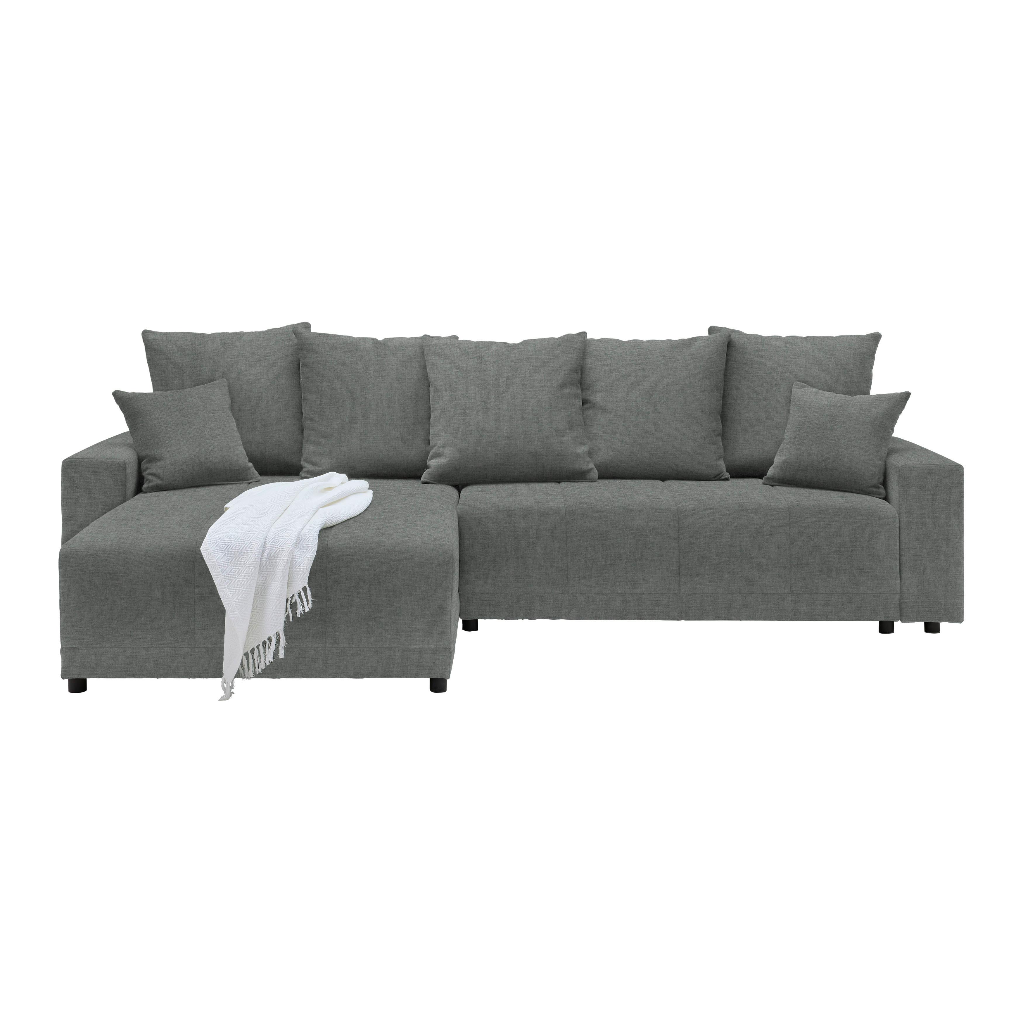 Rohová sedačka ALATRI, obojstr.,grafitová,s vankúšmi - čierna/zelená, Modern, textil/plast (289/90/176cm) - Based