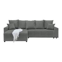 Rohová sedačka ALATRI, oboustr.,grafitová,s polštáři - černá/zelená, Moderní, textil/plast (289/90/176cm) - Based