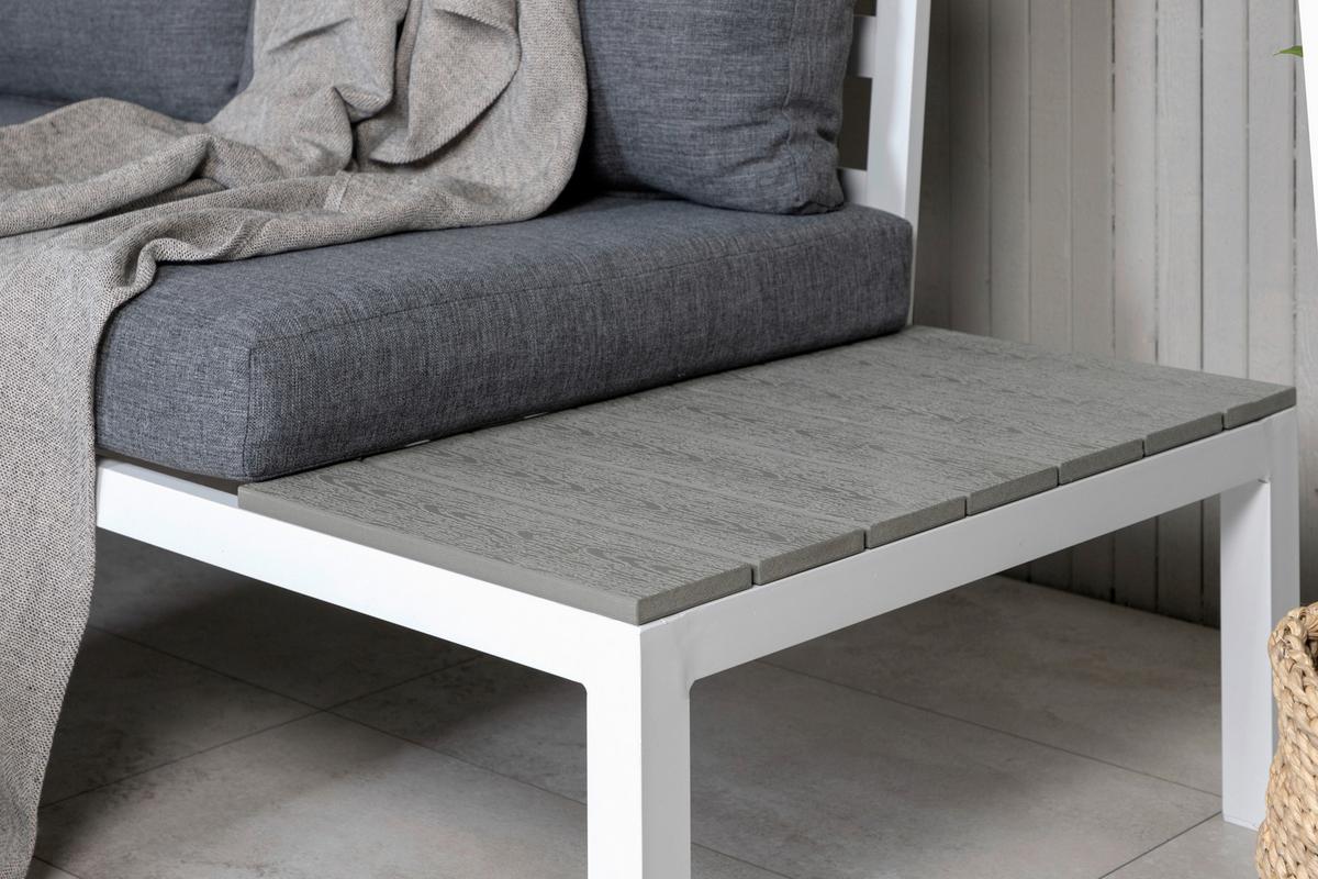 Loungegarnitur Odense - Weiß, KONVENTIONELL, Metall (133/167cm) - Gardenson