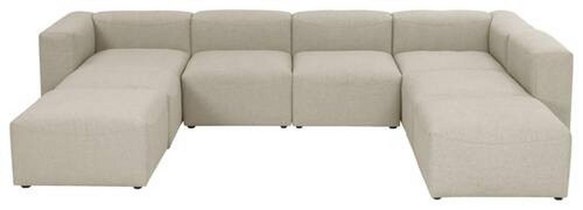 Wohnlandschaft Lena Creme Flachgewebe - Creme, Design, Textil (235/350/250cm) - Max Winzer