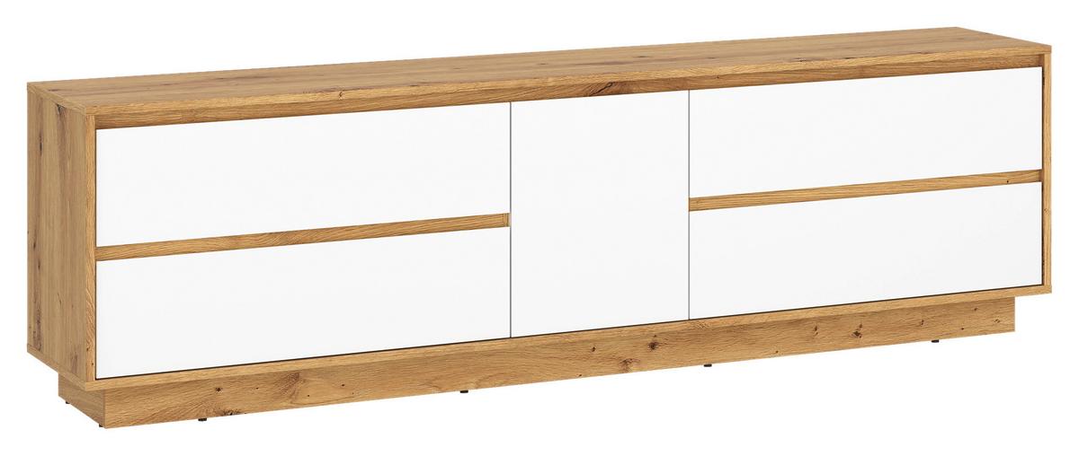 Tv-element Foggia Eiche Artisan B: 188,4 Cm - Schwarz/Weiß, Trend, Holzwerkstoff (188,4/57/40cm)