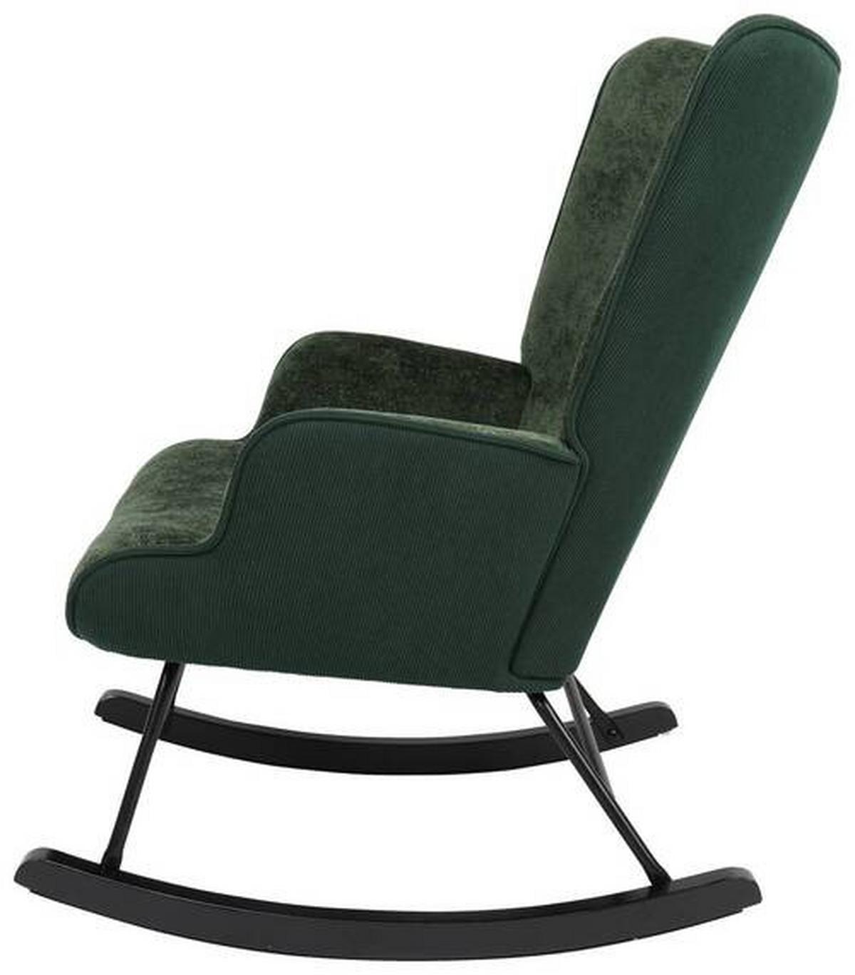 Houpací židle ROCK - černá/zelená, Moderní, kov/dřevo (66/90/77cm) - Mömax