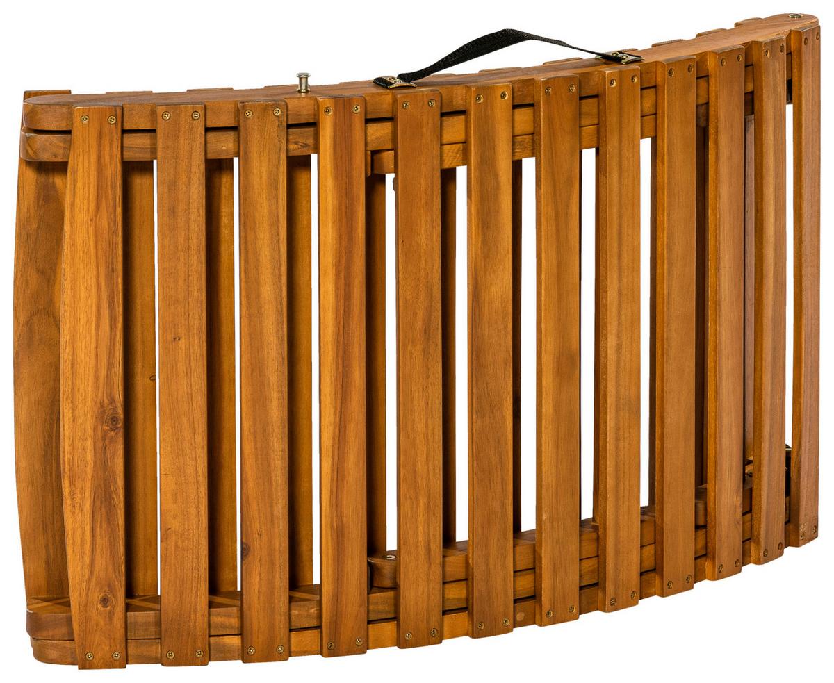 Gartenliege Honopu Holz Klappbar mit Auflage - Grau/Akaziefarben, KONVENTIONELL, Holz/Textil (54/60/180cm) - Gardenson
