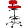 Bürohocker Work Mf Rot Bis 100 Kg - Silberfarben/Rot, Basics, Kunststoff/Textil (50/106/40cm) - MID.YOU