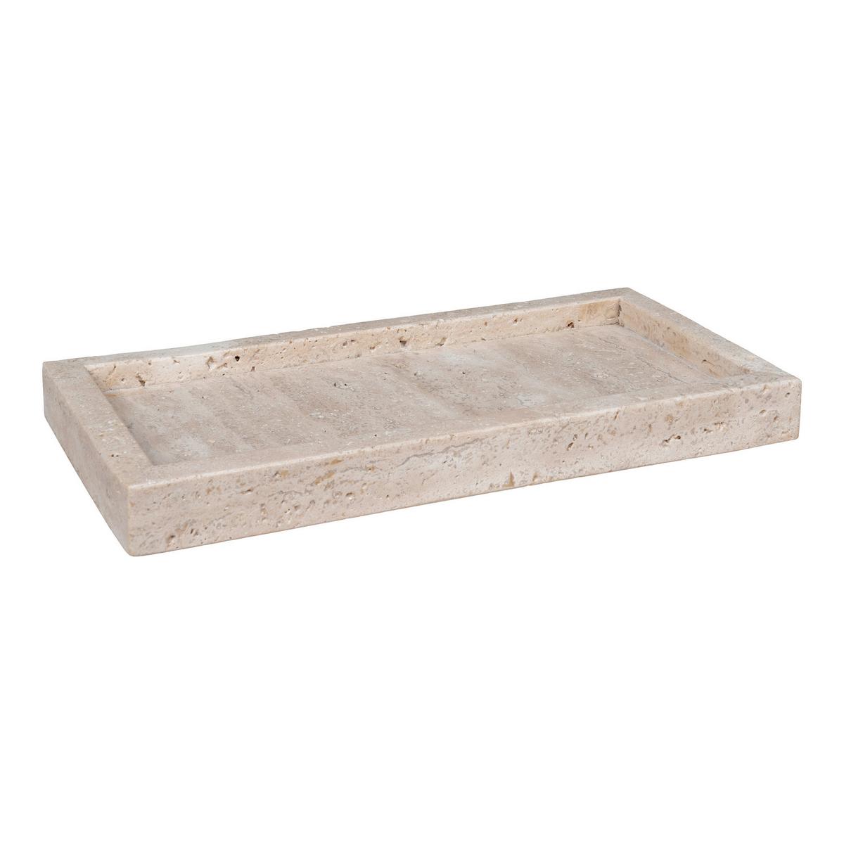 Serviertablett Tray Beige B: 15 Cm - Beige, Design, Stein (15/3/30.5cm)