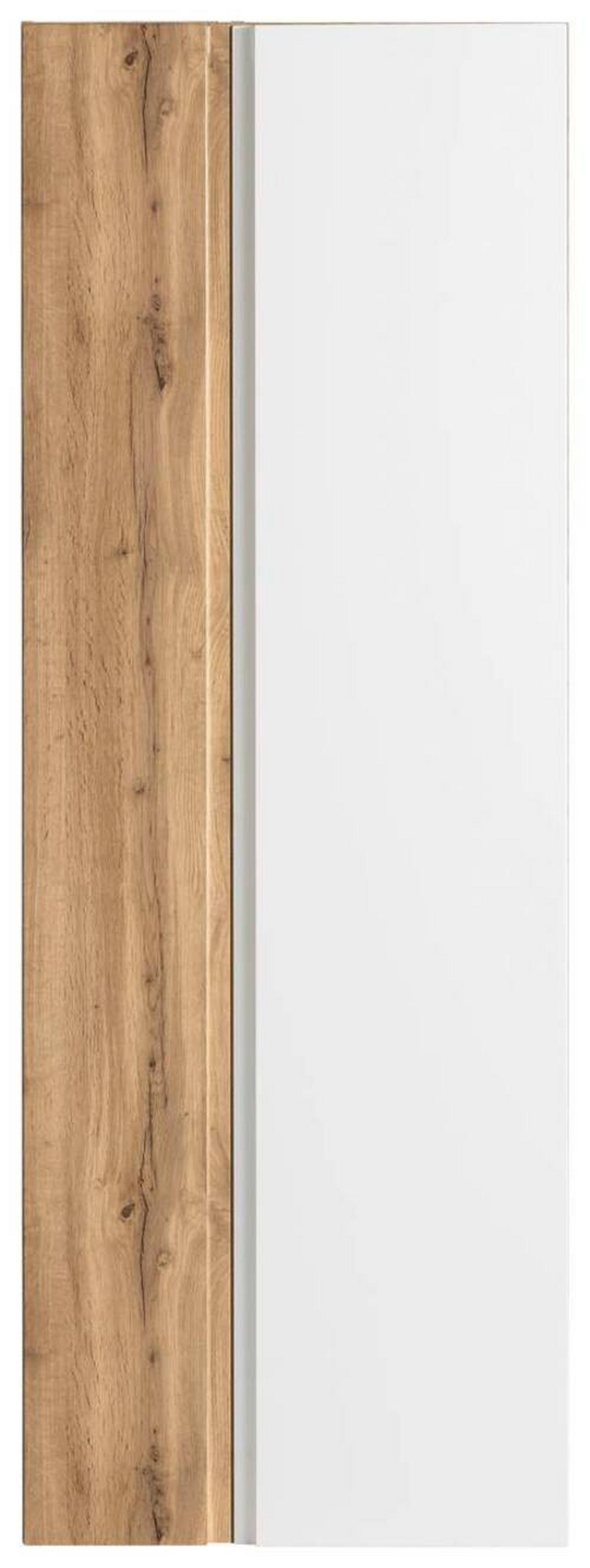 Badezimmer Hochschrank Varese BxH 65x180 cm Weiß/Eiche Dekor - Eiche Wotan/Weiß, MODERN, Holzwerkstoff (65/180/35cm) - Held