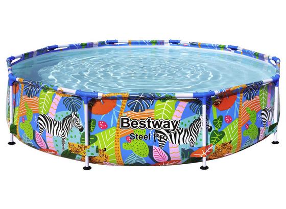 Stahlrahmenpool Steel Pro Ø305xh 66cm 56985 - Multicolor, MODERN, Kunststoff/Metall (305/66cm) - Bestway Stahlrahmenpool Steel Pro Ø305xh 66cm 56985 - Multicolor, MODERN, Kunststoff/Metall (305/66cm) - Bestway