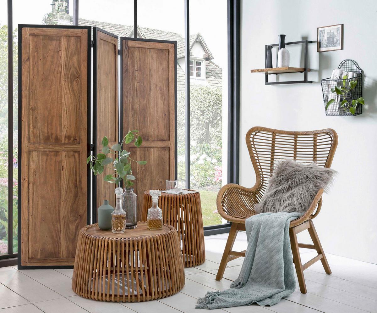 Beistelltisch Naturfarben B: 69 cm - Naturfarben, Design, Holz (69/69/38cm) - MID.YOU