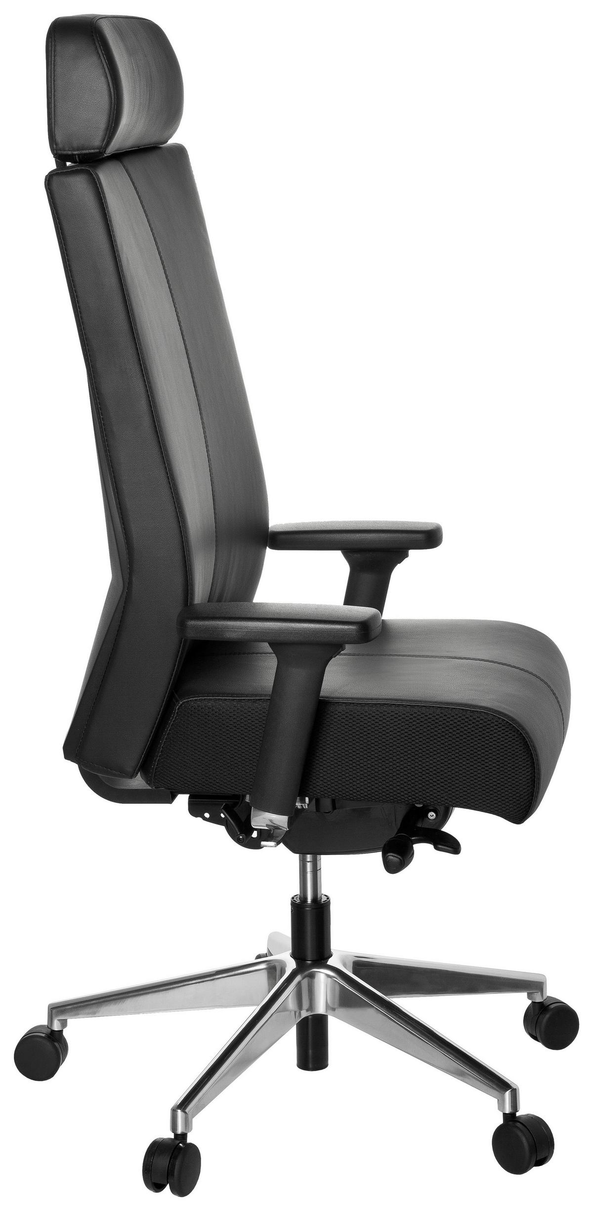 Bürodrehstuhl im Lederlook mit Teppichrollen