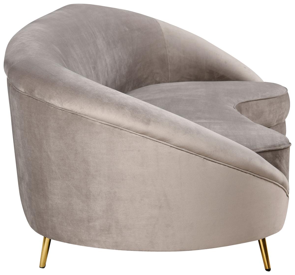 Trendová pohovka LUNA, sivobéžová, max. do 360 kg - zlatá/taupe, Modern, kov/drevo (247/81/105cm) - Mömax
