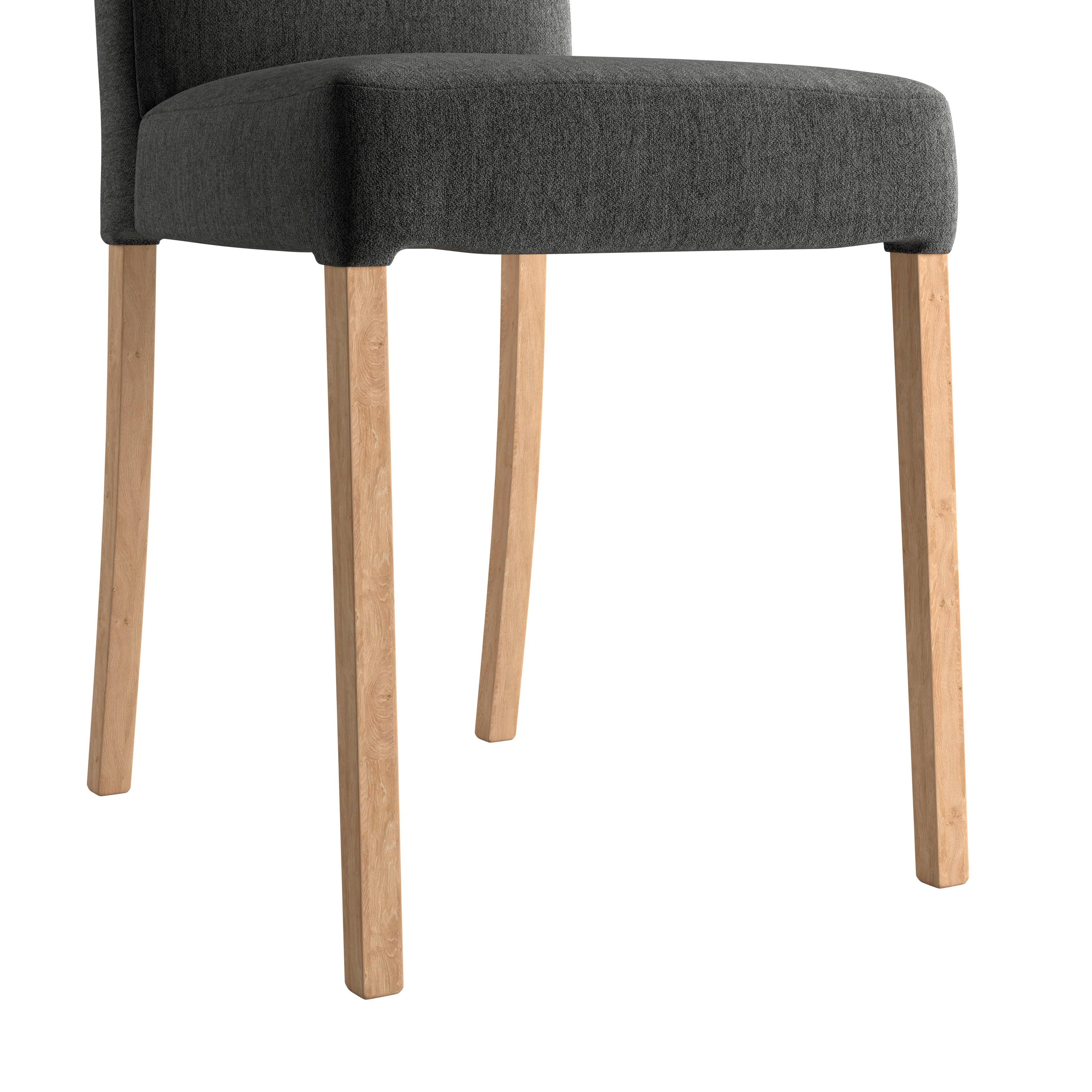 Stuhl Emma Ii - Eichefarben/Schwarz, KONVENTIONELL, Holz/Textil (43/91/58cm)