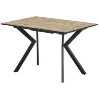 Ausziehtisch Marcel Giga 120AZ Melamin Eiche, B: 120-160cm - Eichefarben/Schwarz, MODERN, Holzwerkstoff/Metall (120-160/80/76cm)