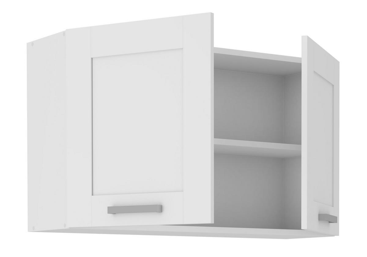 Küchenoberschrank Luisa B: 60 Cm Weiß 2 Drehtüren - Weiß, ROMANTIK / LANDHAUS, Holzwerkstoff (100/58/31cm)