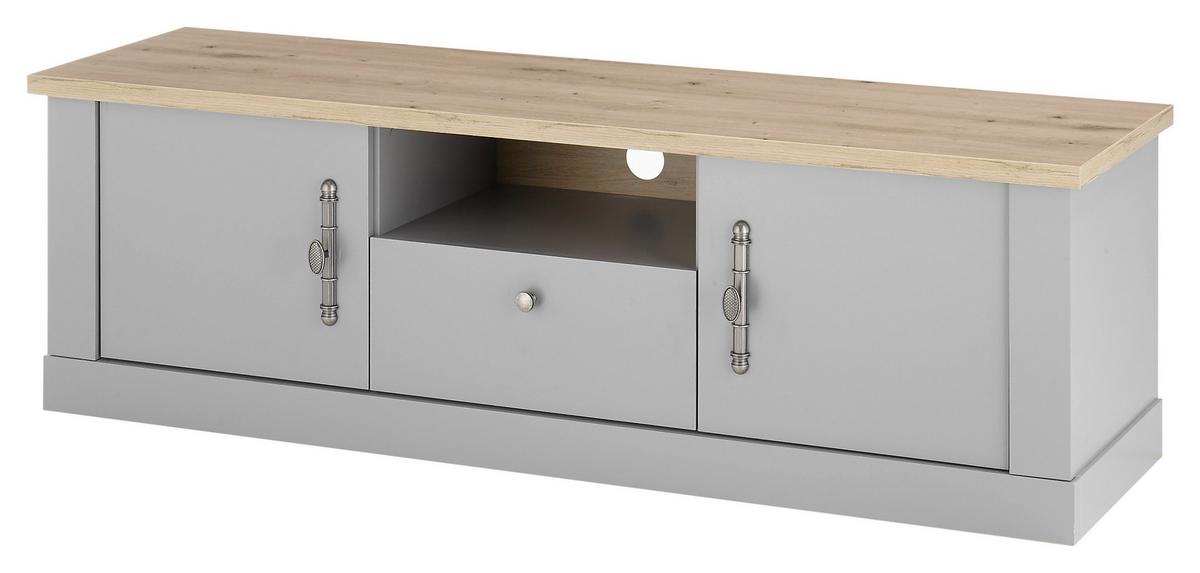 Lowboard Chambord Hellgrau/Eiche Dekor B: 155cm - Eichefarben/Hellgrau, Design, Holzwerkstoff (155/48/44cm) - MID.YOU