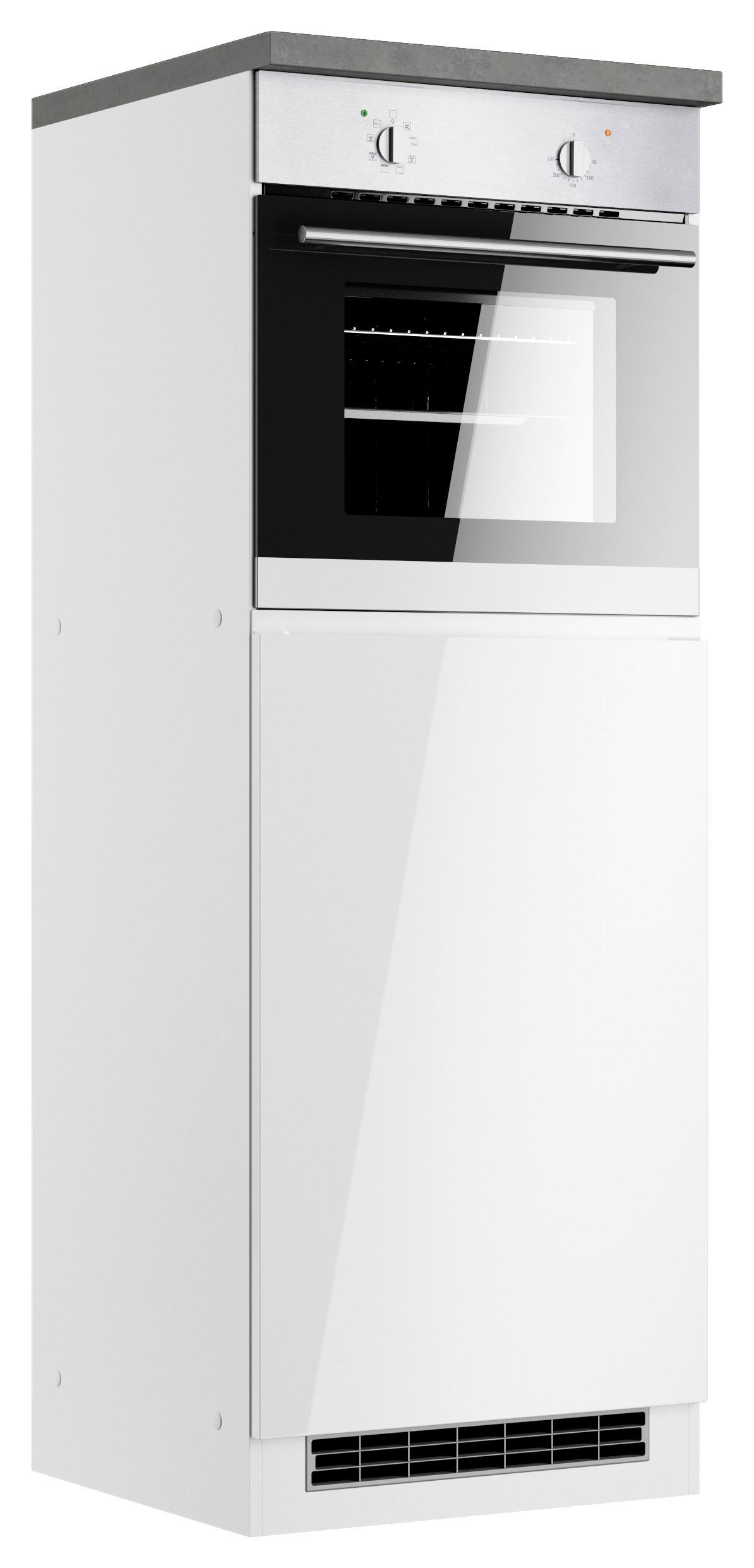 Herdumbauschrank Monza B: 60 Cm Weiß/grau - Weiß Hochglanz/Weiß, LIFESTYLE, Holzwerkstoff (60/86/60cm) - Held