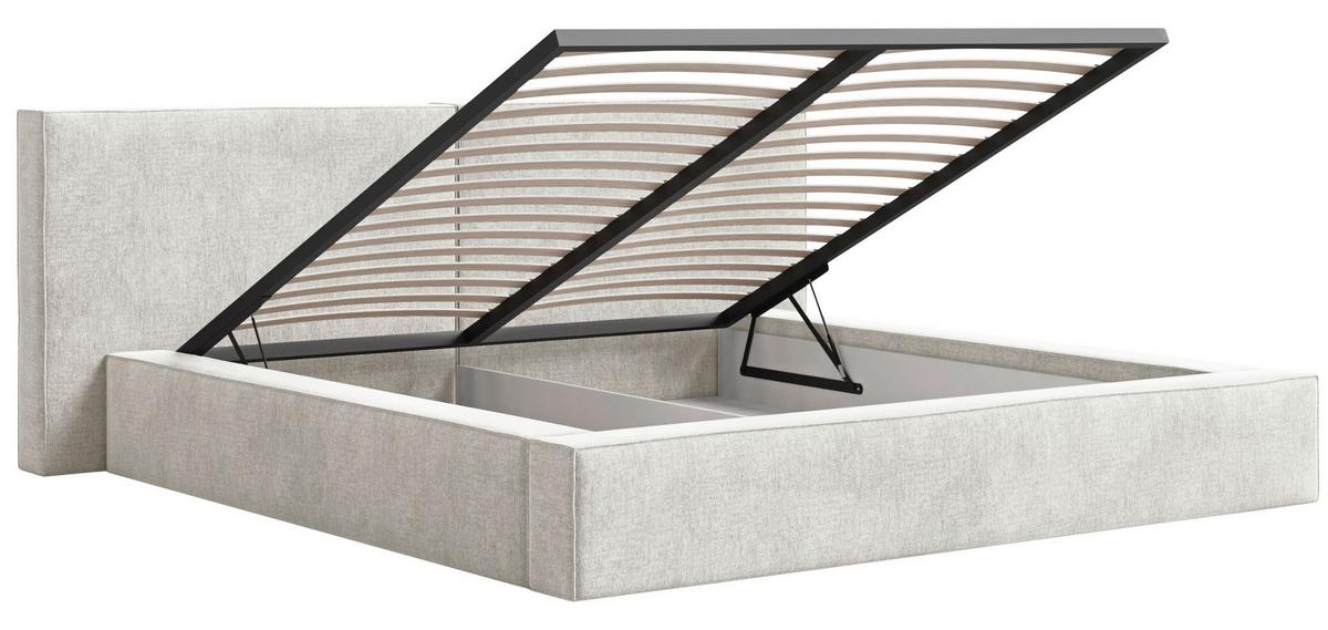 POLSTERBETT Jasmine Creme 180x200cm - Creme/Schwarz, MODERN, Holz/Metall (180/200cm) - MID.YOU