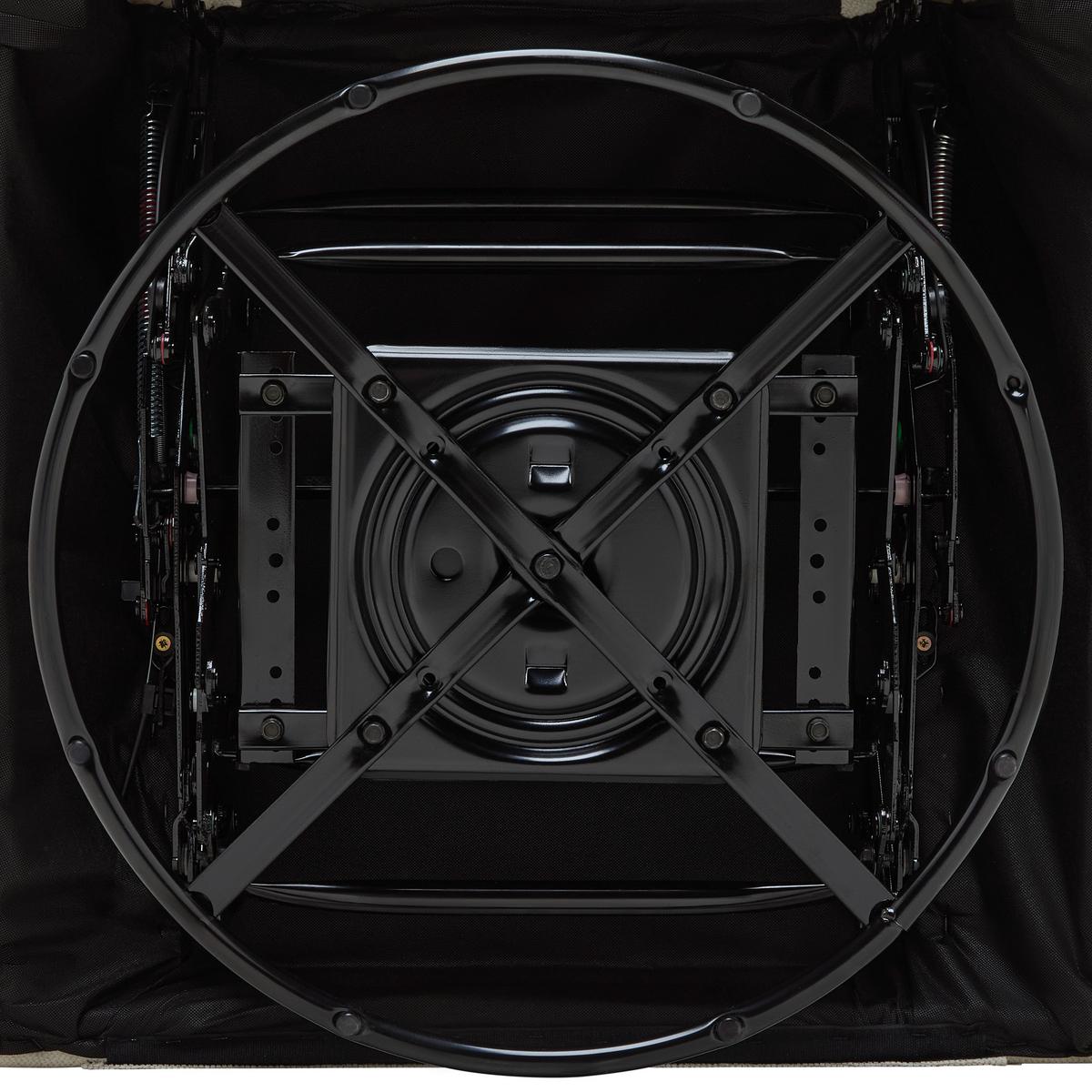 Relaxačné kreslo MELINDA, béžová tkanina, max. 140 kg - čierna/béžová, Konventionell, kov/drevo (76/103/96cm) - Mömax