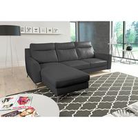 Ecksofa Gio Schwarz S: 168x236 Cm - Chromfarben/Schwarz, Design, Leder/Textil (168/236cm) - Livetastic
