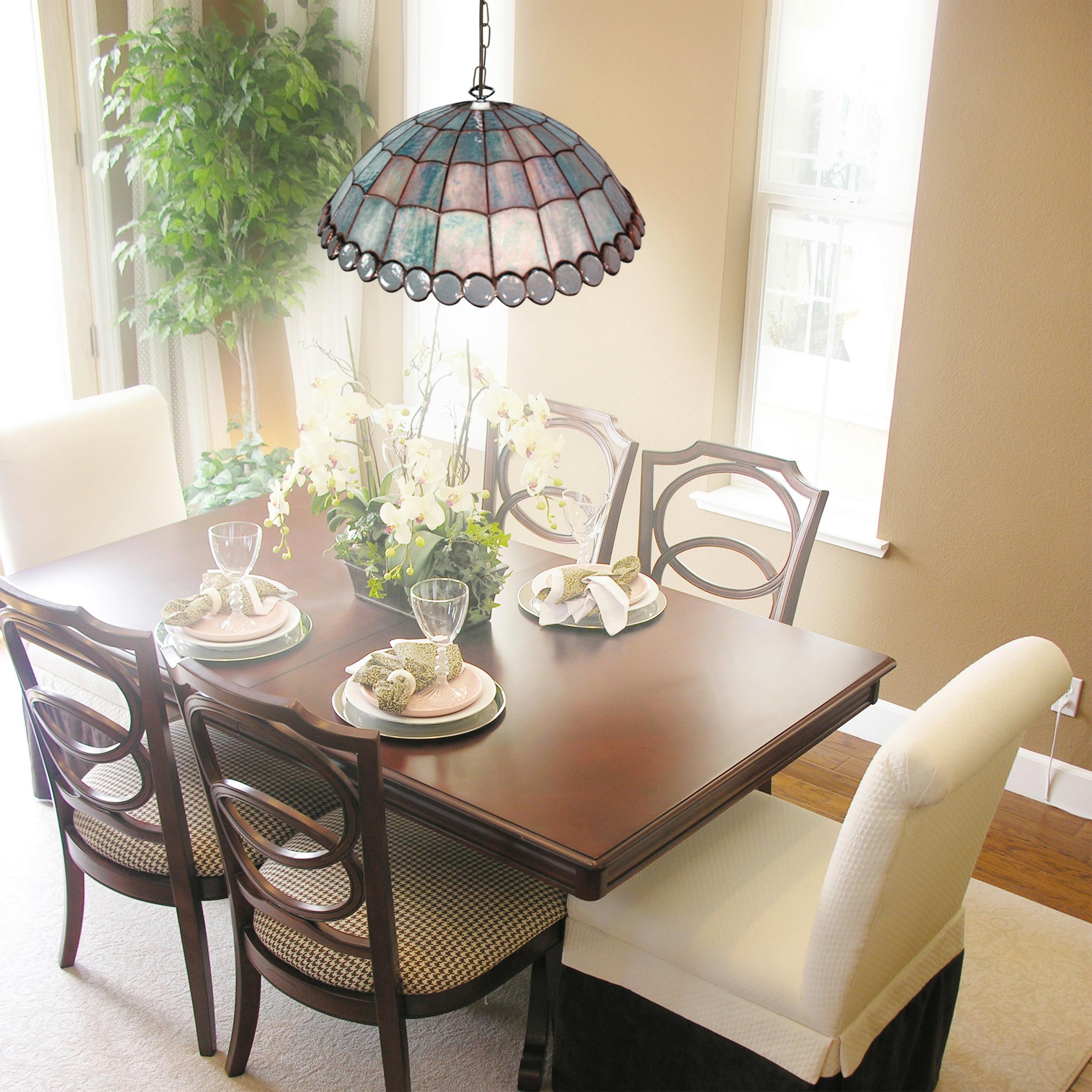 Hängeleuchte Tiffany H: 120 Cm 1-Flammig, Glasschirm - Alufarben, Natur, Glas/Metall (40/120cm) - Näve