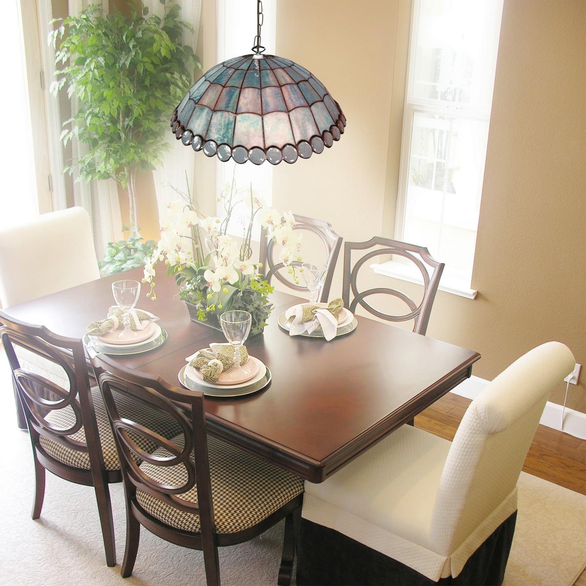 Hängeleuchte Tiffany H: 120 Cm 1-Flammig, Glasschirm - Alufarben, Natur, Glas/Metall (40/120cm) - Näve