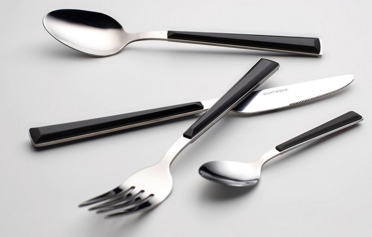 SADA PRÍBOROV SCARLET - čierna/strieborná, Basics, kov - Echtwerk