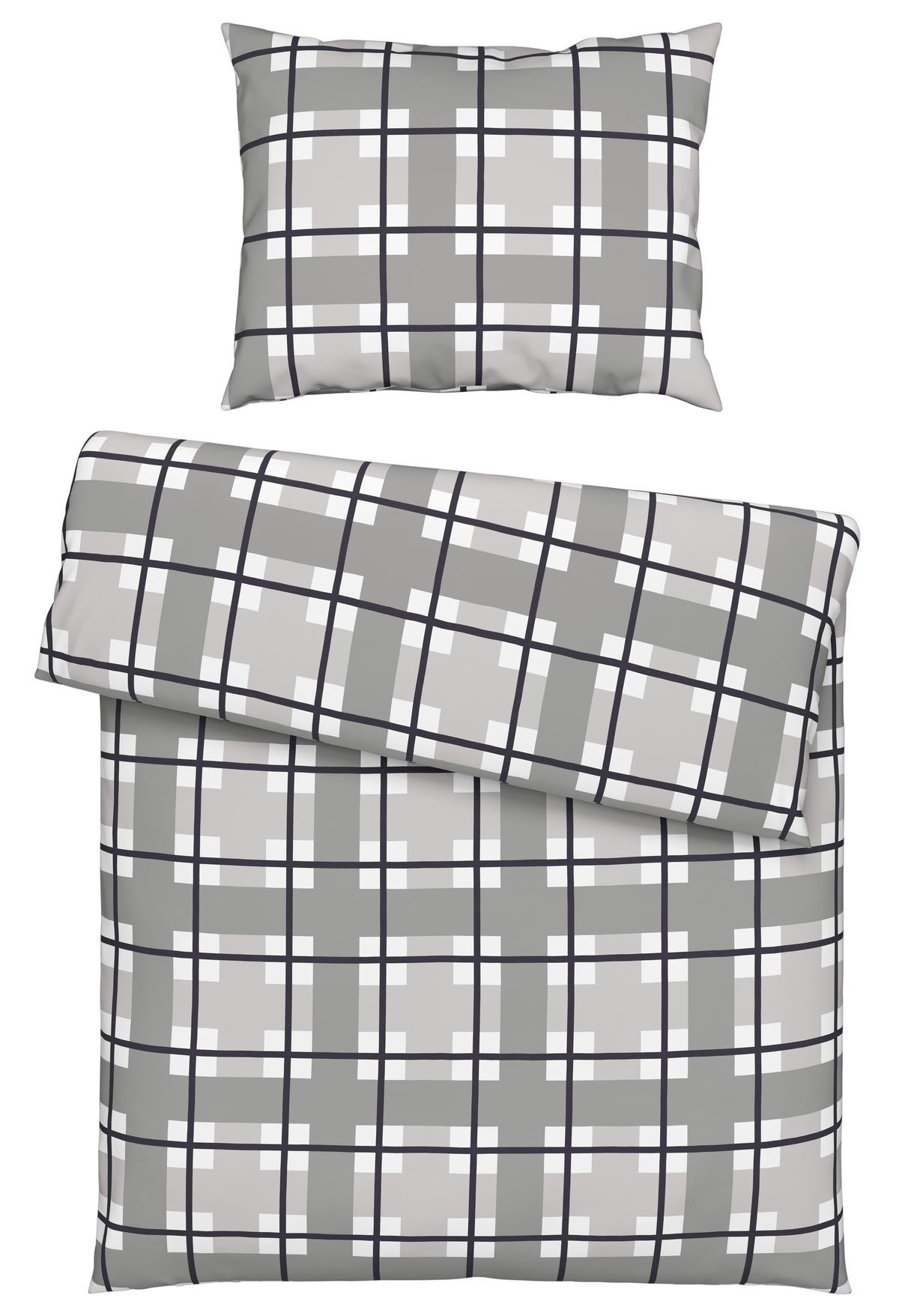 Ágyneműhuzat-garnitúra Chrisi - ezüst/fehér, Konventionell, textil (140/200cm) - Ondega