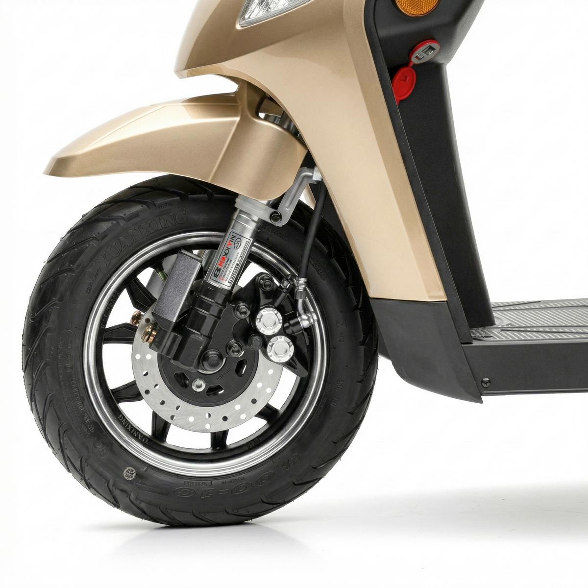 E-Seniorenmobil YOGI-IQ Blei-Akku, 3-Rad, 1000W - Cognac, Basics, Kunststoff/Metall (152/67/102cm)