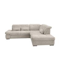 Ecksofa mit Schlaffunktion Dalida Beige, S: 280x254 cm - Chromfarben/Beige, Design, Textil (280/254cm) - Livetastic
