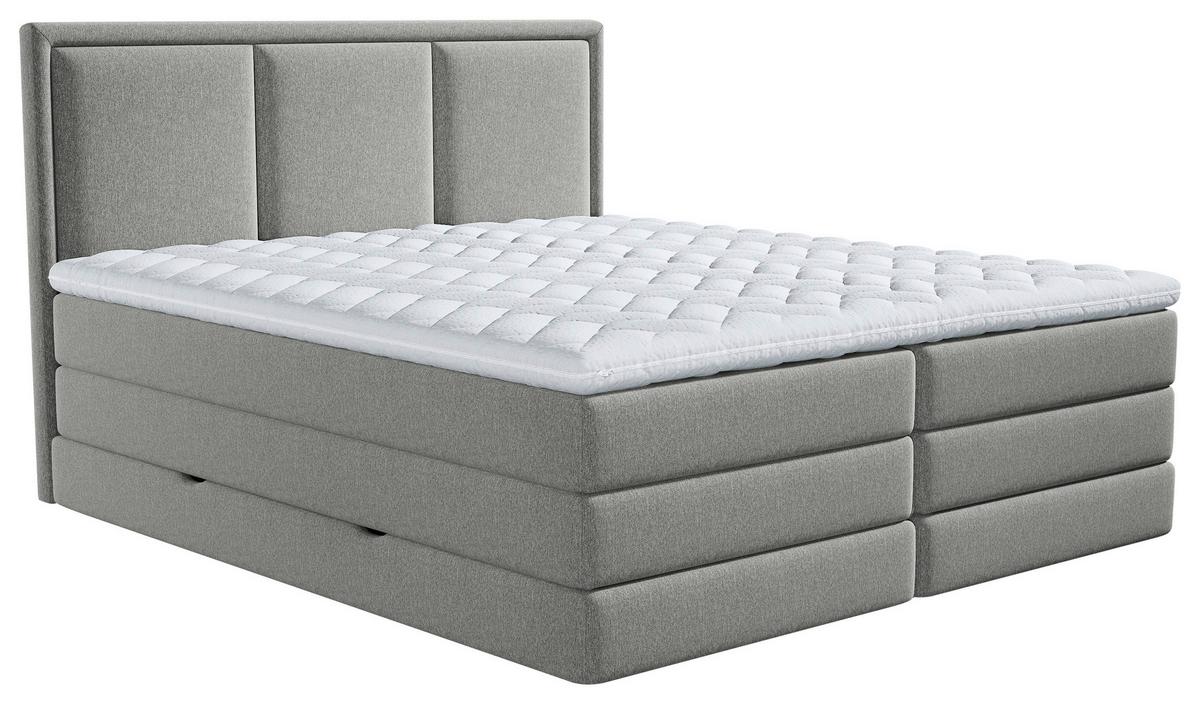 Boxspringbett mit Topper & Bettkasten 140x200 Swing - Taupe, Design, Holzwerkstoff/Textil (140/200cm) - MID.YOU