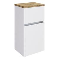 Unterschrank Mit Soft-close Pienza B: 40cm Weiß - Eichefarben/Silberfarben, Basics, Holzwerkstoff (40/79/35cm) - Held