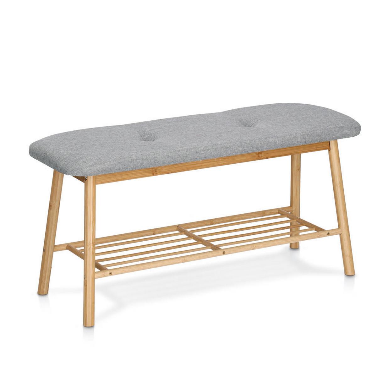 Schuhbank Naturfarben B: 90 Cm - Naturfarben, Basics, Holz/Textil (90/44/30cm) - Zeller Present
