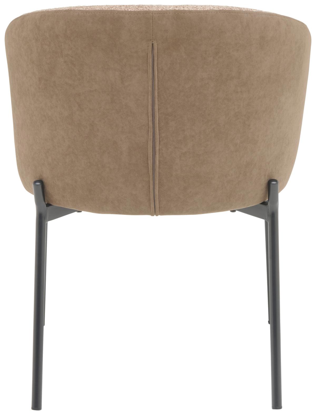 Armehnstuhl Cara Textil Braun B : 56 Cm - Schwarz/Braun, MODERN, Textil/Metall (56/76,5/57,5cm) - MID.YOU