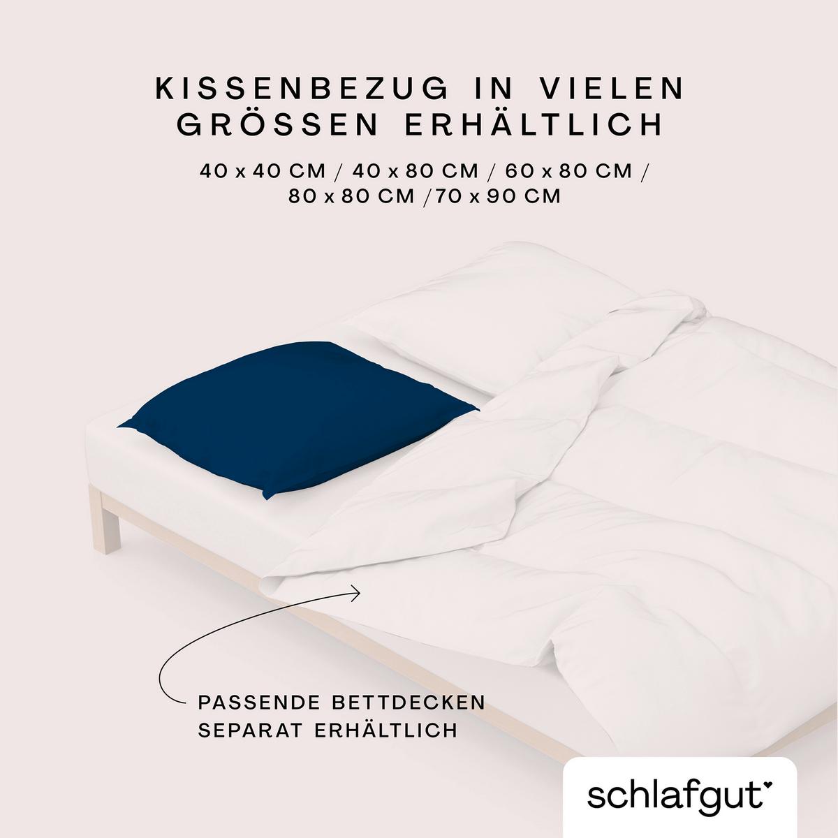 Kopfpolsterbezug Woven Satin - Dunkelblau, Basics, Textil (70/90cm) - Schlafgut