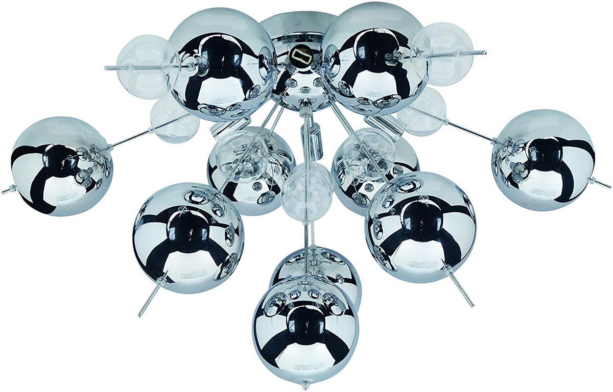 Deckenleuchte Explosion Ø 57 cm 6-Flammig - Klar/Chromfarben, Design, Glas/Metall (57/38cm) - Näve