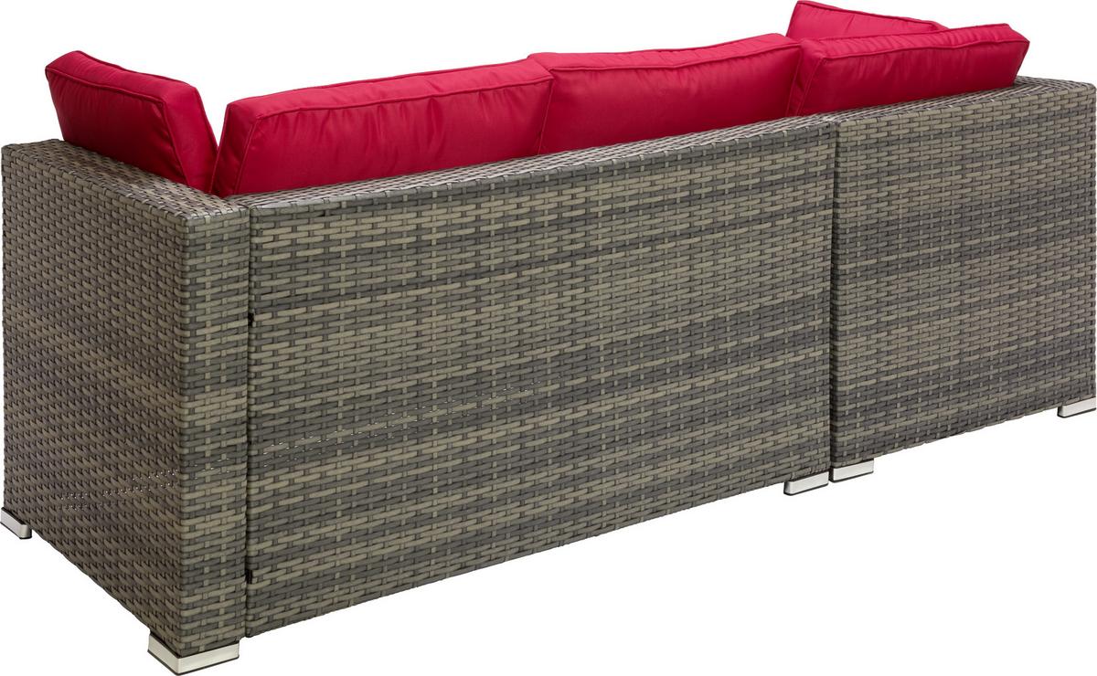 Lounge Garnitúra Leona - barna/piros, Modern, műanyag/Üveg (146/199cm) - Luca Bessoni