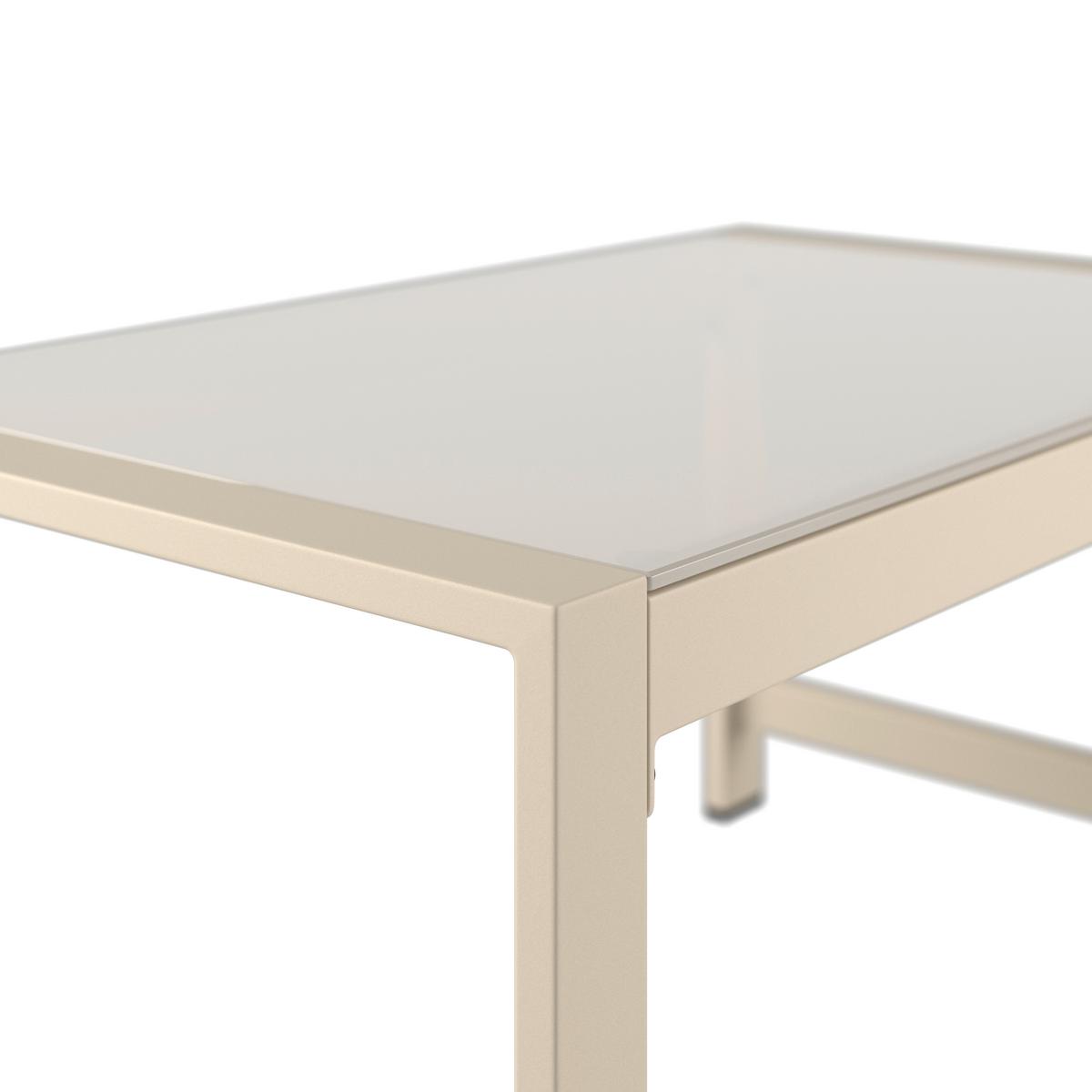 Loungegarnitur München - Beige/Hellgrau, MODERN, Glas/Textil (65/70/108cm) - Beldano