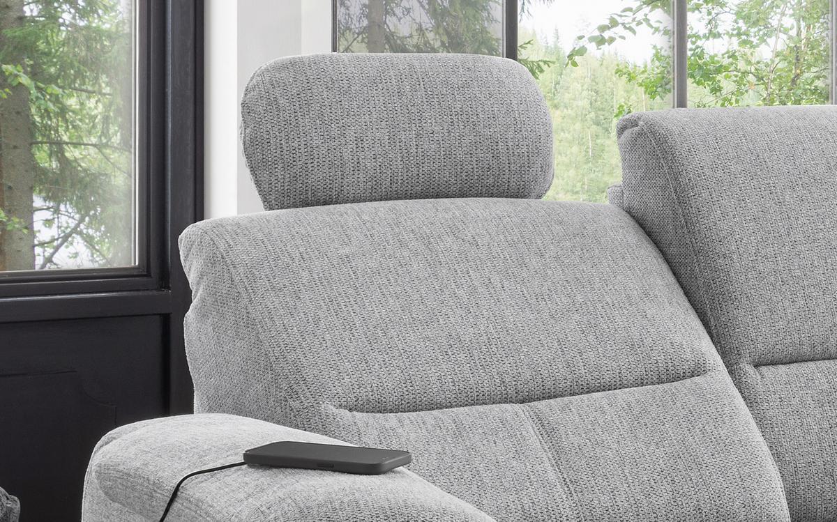 Ecksofa mit Stauraum Parole Silberfarben Chenille - Chromfarben/Silberfarben, MODERN, Textil (231/165cm) - Livetastic